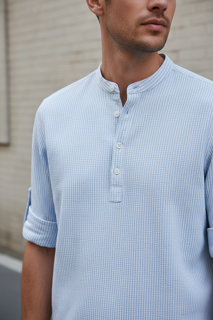 Henley Hudson dettaglio colletto azzurro