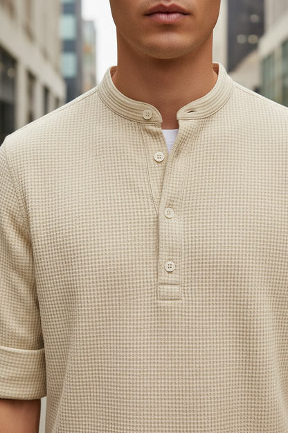 Henley Hudson dettaglio colletto beige