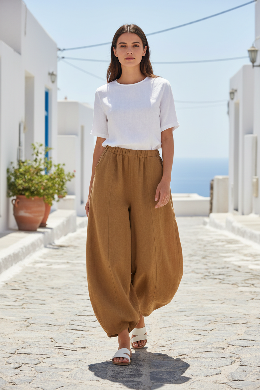 Pantalone Levante cammello palloncino