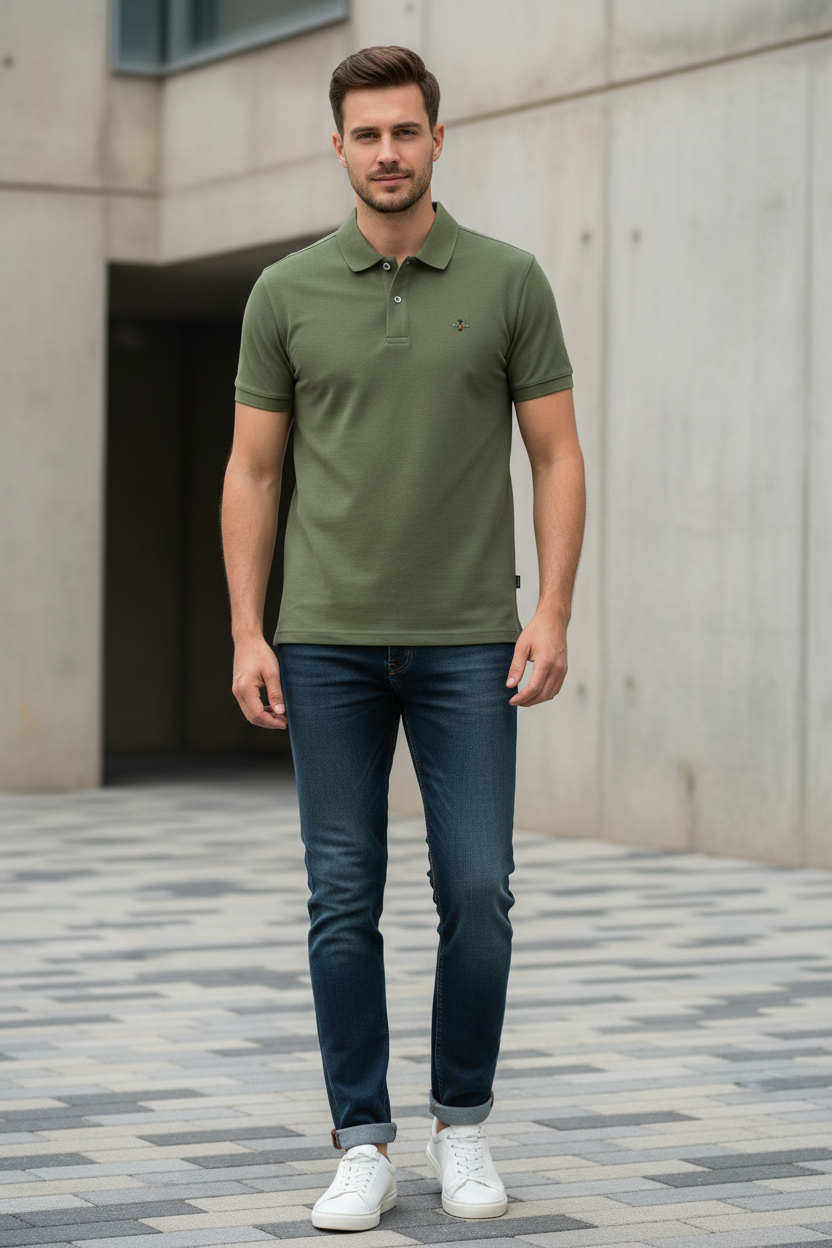 Polo Montecarlo verde militare sneakers