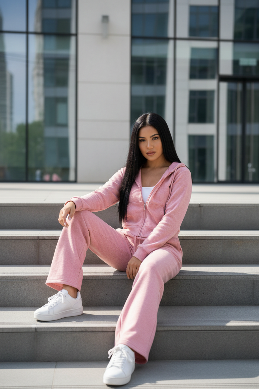 Posa seduta rosa