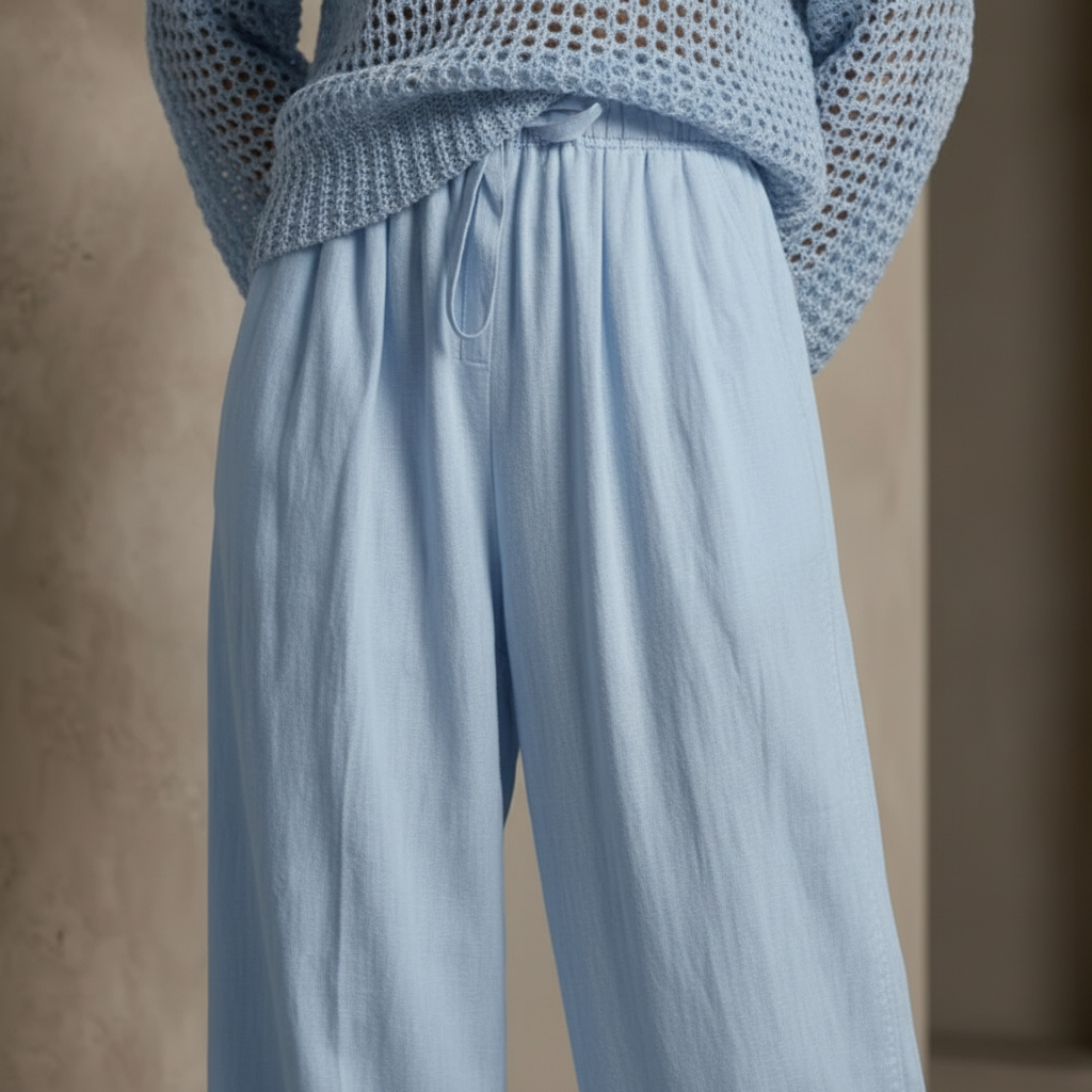 Zoom pantalone wide-leg